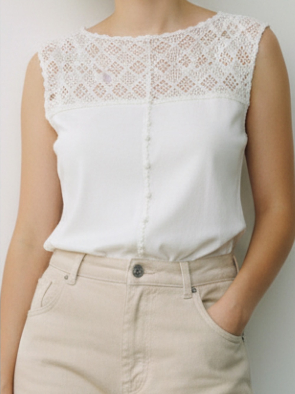 Ralph Lauren crochet sleeveless top size xl nwt